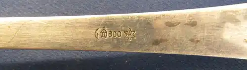 Große Jugendstil- Suppenkelle schön patiniert gepunzt "A" um 1900 800er Silber j