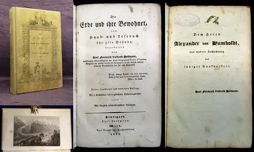 Hoffmann Die Erde und ihre Bewohner ein Hand -u. Lesebuch 1833 Stahlstiche js