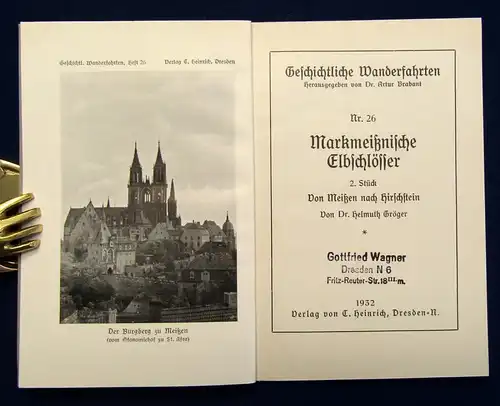 Dresdner Wanderfahrten Markmeißnische Elbschlösser 26 Meißner Land 16 1931/32 js