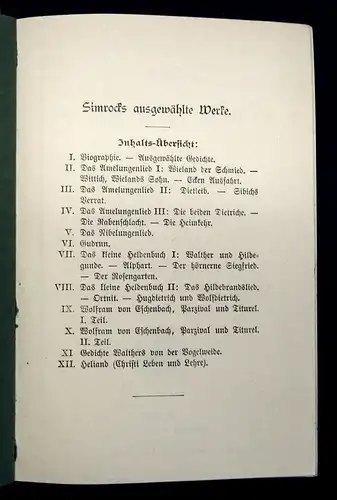 Klee Karl Simrocks ausgewählte Werke 1-12 in 4 Büchern Jugendstileinband 1900 js