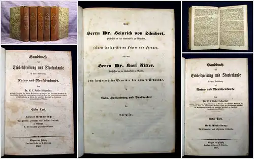 Schneider Handbuch der Erdbeschreibung und Staatenkunde 1857 5 Bde Natur mb