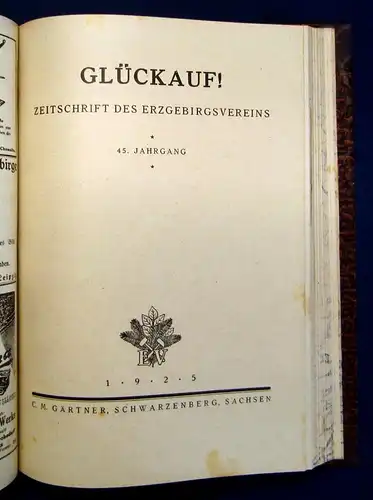 Erzgebirgsverein Glückauf Zeitschrift d Erzgebirgsvereins  44. Jahrg. 1924/25 mb