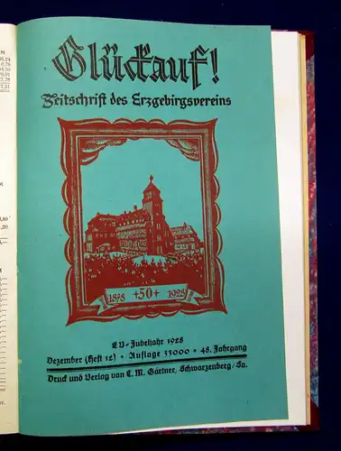 Erzgebirgsverein Glückauf Zeitschrift d Erzgebirgsvereins  47. Jahrg. 1928 mb