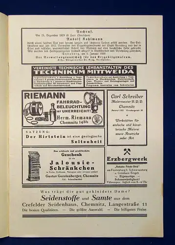 Fröbe Erzgebirgsverein Glückauf Zeitschrift d Erzgebirgsvereins  50. Jahrg.1930