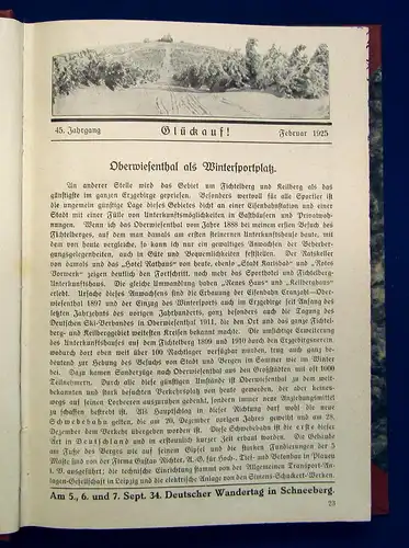 Glück auf! 45. Jahrgang 1925 Hefte Februar bis Dezember ohne Januar und Juni mb