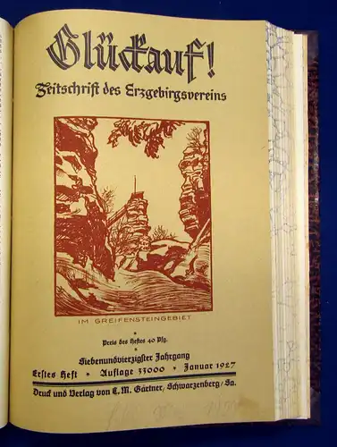 Erzgebirgsverein Glückauf Zeitschrift d Erzgebirgsvereins  46. Jahrg. 1926/27 mb