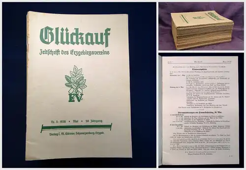 Erzgebirgsverein 69 Hefte Glückauf Zeitschrift des Erzgebirgsvereins versch. Jhg