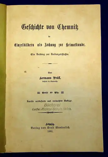 Prüll Geschichte von Chemnitz in Einzelbildern als Anhang z Heimatkunde 1901 mb