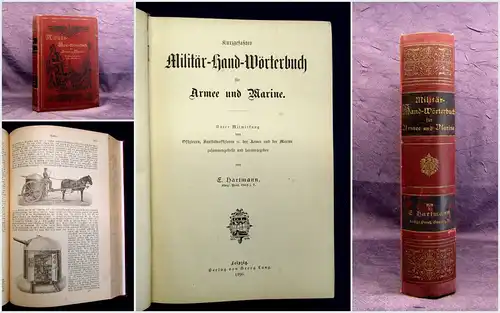 Hartmann Kurzgefaßtes Militär-Hand-Wörterbuch für Armee und Marine 1896 mb