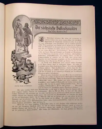 Esche Aus den Sachsenlanden Illustriertes Sachsenbuch 1905 Geschichte  js