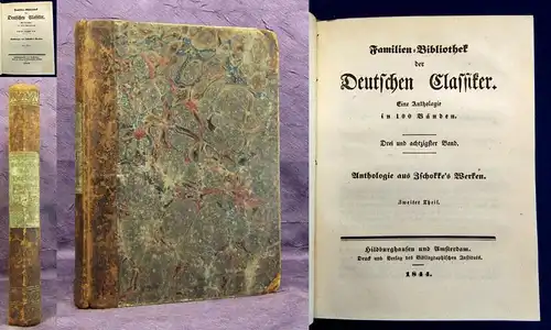 Famillien- Bibliothek der deutschen Classiker 2 Bände in 1 Buch 1844 Lyrik js