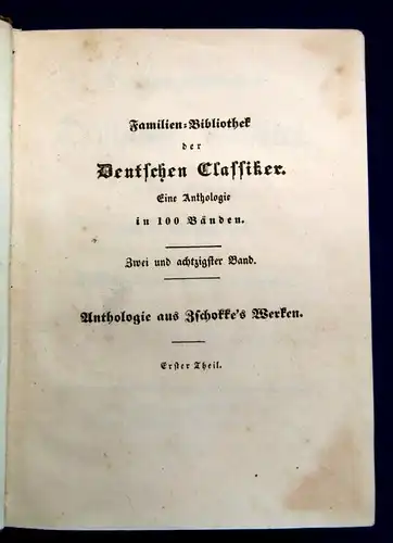 Famillien- Bibliothek der deutschen Classiker 2 Bände in 1 Buch 1844 Lyrik js