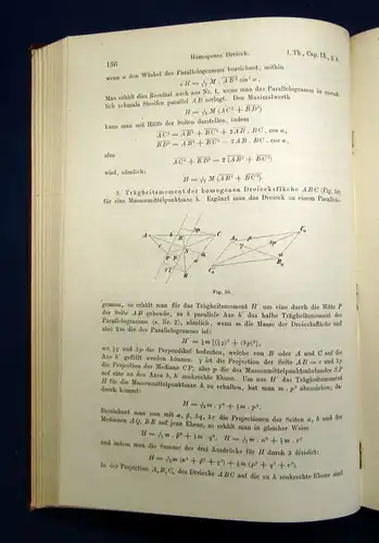 Schell Theorie d. Bewegung und der Kräfte Lehrb. d. theor. Mechanik 1879 2 Bde m