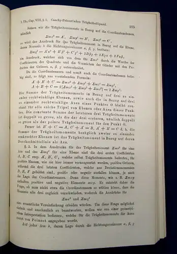 Schell Theorie d. Bewegung und der Kräfte Lehrb. d. theor. Mechanik 1879 2 Bde m