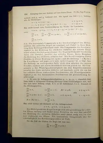 Schell Theorie d. Bewegung und der Kräfte Lehrb. d. theor. Mechanik 1879 2 Bde m