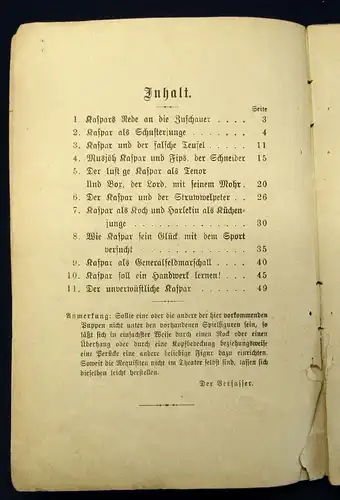 Kaspars Erdenwallen Zehn traurige Lustspiele zum Tränen-Vergießen selten 1920 js