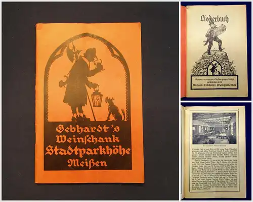 Gebhardt´s Weinschank Stadtparkhöhe Liederbuch um 1925 Geschichte Sachsen mb