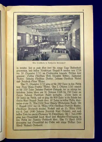 Gebhardt´s Weinschank Stadtparkhöhe Liederbuch um 1925 Geschichte Sachsen mb