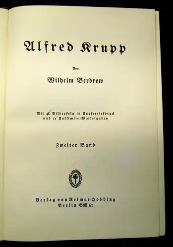 Berdrow Alfred Krupp  2 Bde 1927 Belletristik Klassiker Zeitgeschichte mb