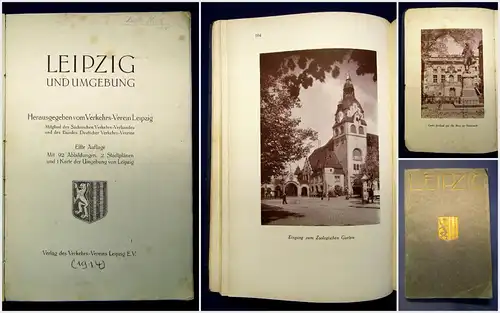 Verkehrsverein Leipzig Leipzig und Umgebung 1914 Ortskunde Landeskunde mb