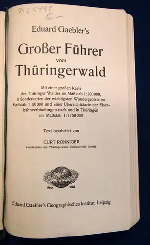 Eduard Gaeblers Großer Führer vom Thüringer Wald um 1915 1 große Karte js