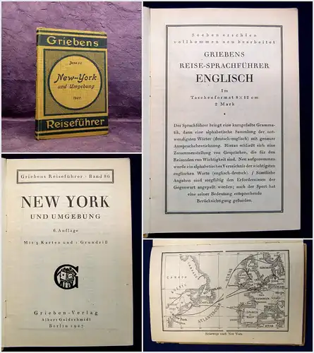 Grieben Reiseführer Bd 86 New-York und Umgebung 1927  Guide Führer Reiseführer m