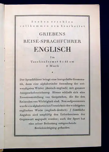 Grieben Reiseführer Bd 86 New-York und Umgebung 1927  Guide Führer Reiseführer m