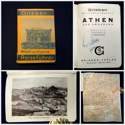 Grieben Reiseführer Bd 12 Athen und Umgebung 1937 Guide Führer Reiseführer mb