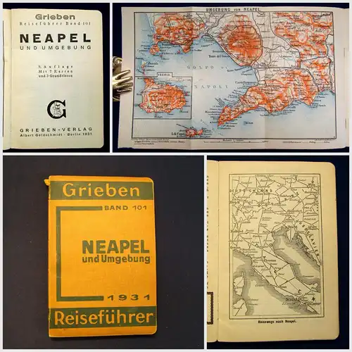 Grieben Reiseführer Bd 101 Neapel und Umgebung 1931 Guide Führer Reiseführer m