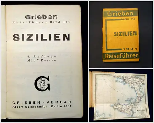 Grieben Reiseführer Bd 119 Sizilien 1931 Guide Führer Reiseführer Ortskunde mb