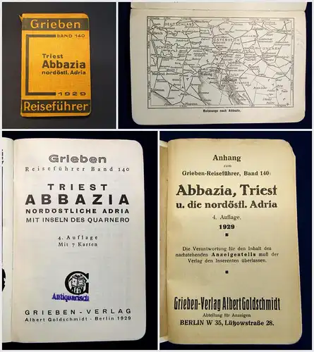 Grieben Reiseführer Bd 140 Triest Abbazia 1929 Guide Führer Reiseführer mb