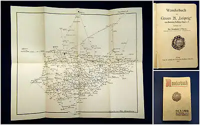 Grundmann Wanderbuch des Gaues 21 Leipzig 1907 Guide Führer Reiseführer mb