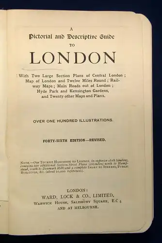 A Pictorial and Descriptive Guide to London um 1905 Routenführer Guide js