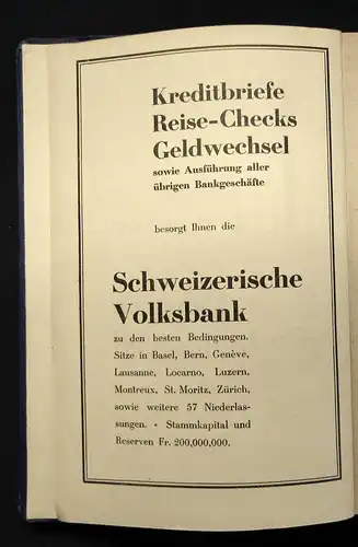 Furrer Die Schweiz Illustriertes Reisehandbuch 1929 Routenführer Guide js