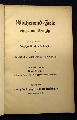 Grützner Wochenend und Sonnenschein rund um Leipzig 1936 Ziele um Leipzig js