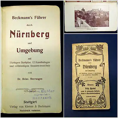 Heerwagen Beckmanns Führer durch Nürnberg u Umgebung um 1900 Guide Reiseführer m