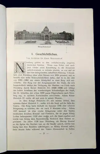 Deutscher Sängerbund Führer durch die Feststadt Nürnberg 1912 Reiseführer mb