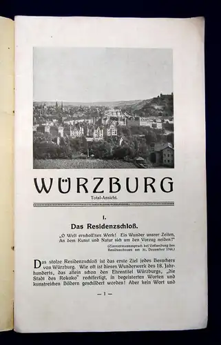 Fremdenverkehrsverein Würzburg Total-Ansicht um 1925 Guide Reiseführer mb