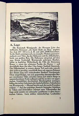 Städt. Verkehrsamt Führer durch Wernigerode u Umgeb. um 1925 Guide Reiseführer m