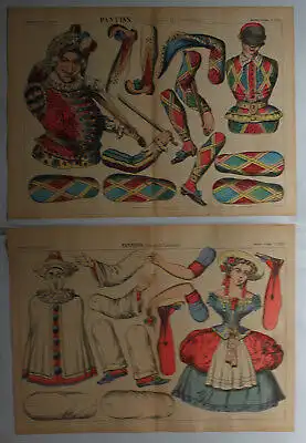 Pellerin/Schreiber Lithografien 6 Ausschneidebögen für Zielfiguren um 1910 sf