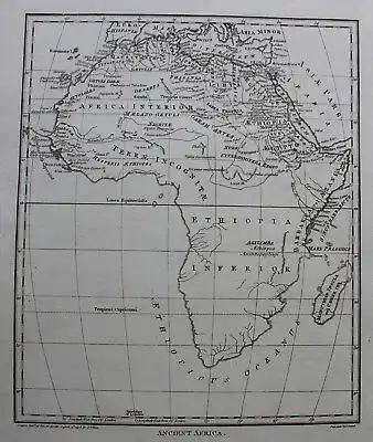 Wilkes Kupferstichkarte von Afrika 1798 Landkarte Geografie Landeskunde  sf