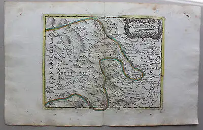 Kupferstichkarte Reyse cart aus dem delphinat inn Italien um 1750 Landkarte sf