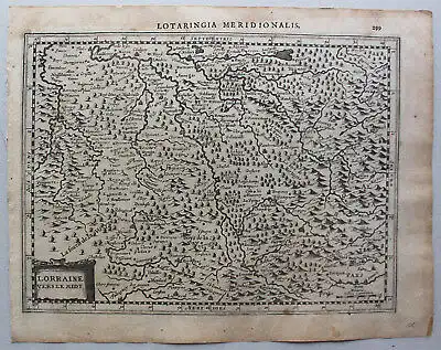 Kupferstichkarte von Lothringen "Lotaringia Meridionalis" um 1650 Frankreich sf