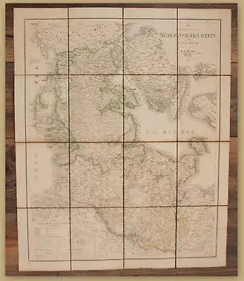 Weiland Die Herzogthümer Schleswig, Holstein und Lauenburg 1849 Landkarte sf