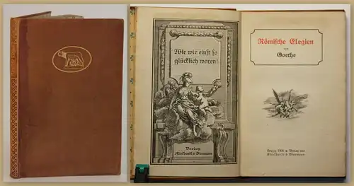 Vogel Römische Elegien von Goethe 1908 Belletristik Klassiker Weltliteratur sf