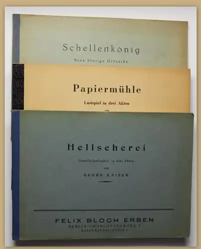 Konvolut Georg Kaiser 3 Bde um 1930 Gesellschaftsspiel Expressionismus sf