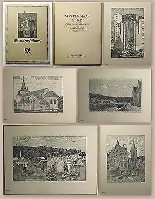 Von der Maas 12 Federzeichnungen von Karl Simmang Dresden 1914-15 Druckgrafik xz