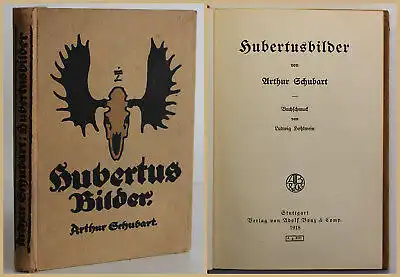 Schubart Hubertusbilder 1918 Belletristik Klassiker Literatur Ludwig Hohlwein sf