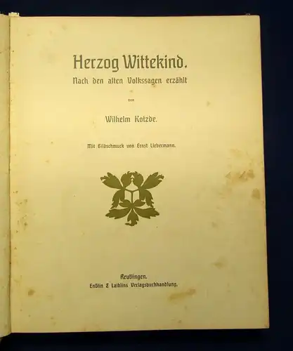 Kotzde Herzog Wittekind Nach den alten Volkssagen erzählt Bildband o.J. js