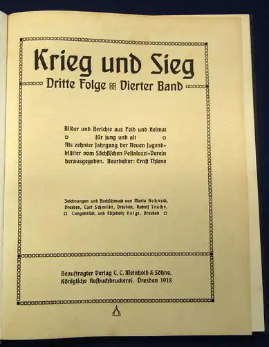 Thiene Krieg und Sieg 2 Bde 1917/18 Gechichte Gesellschaft Politik Krieg  mb